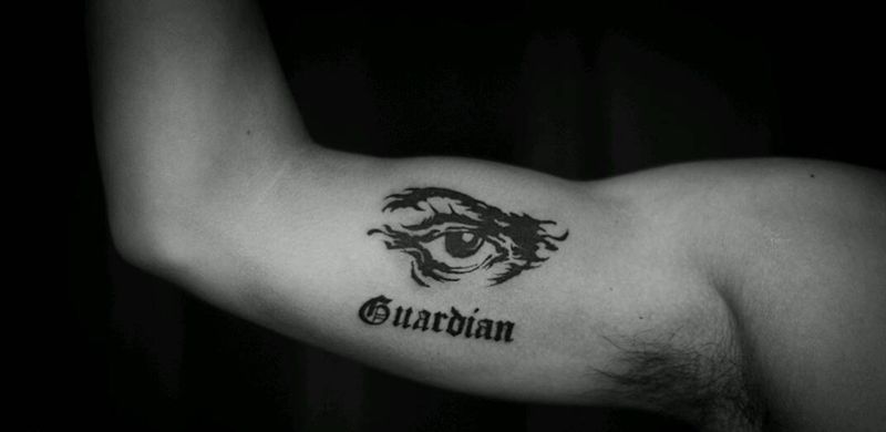 眼睛纹身图片_手臂欧美清新贴纸几何人物图腾成品纹身图案