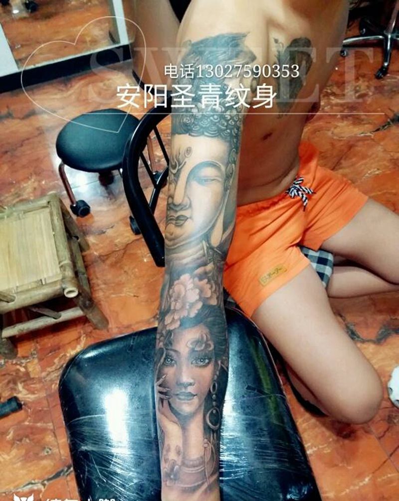 花臂完成纹身图片