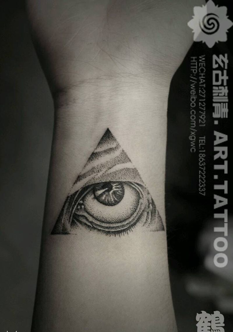 眼睛纹身图片_手臂欧美清新几何字符人物植物静物图腾成品纹身图案