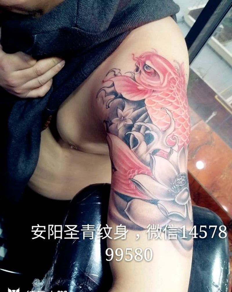 彩色鱼，完成喜欢约我纹身图片