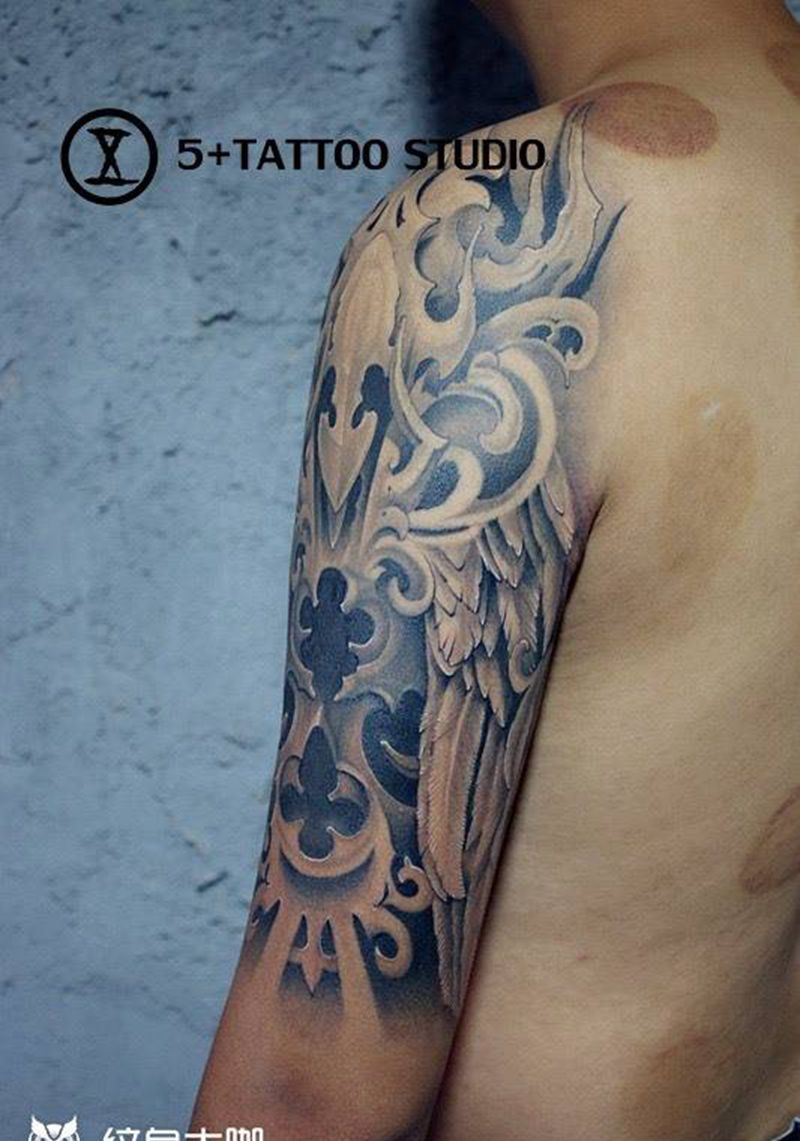 花臂未完成纹身图片