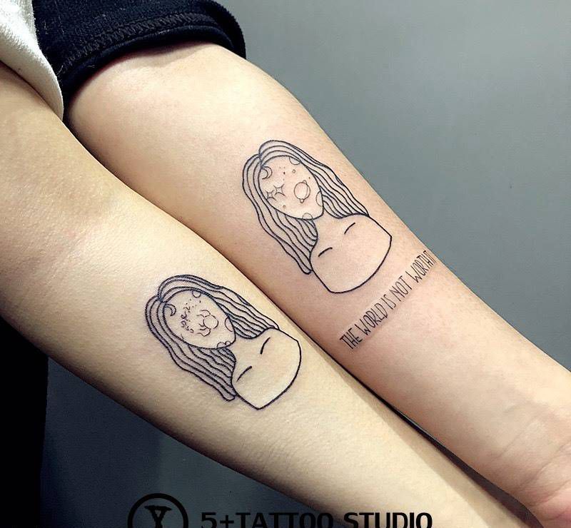 姐妹花纹身图片