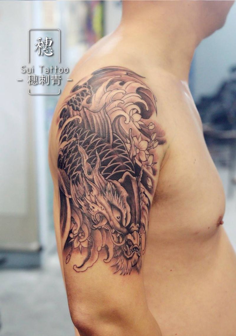 大鳌海棠纹身图片