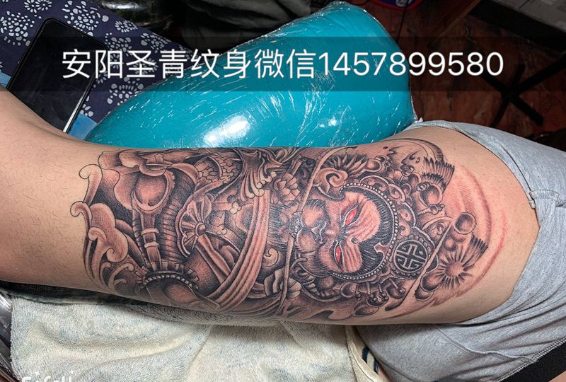 完成孙悟空纹身图片_脚部纹身图案