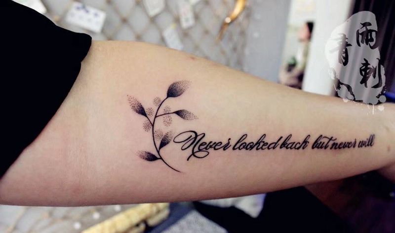 点刺纹身图片_成品手臂手部清新字符几何植物静物原创纹身图案