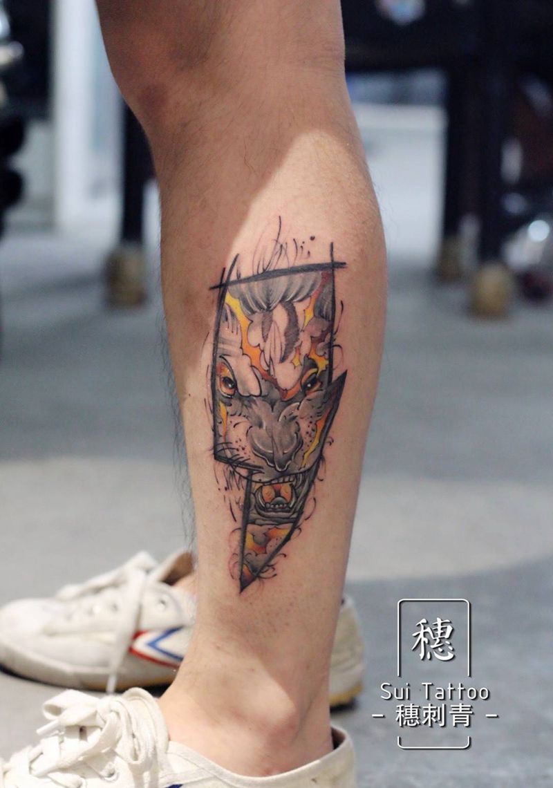闪电狮⚡⚡⚡纹身图片