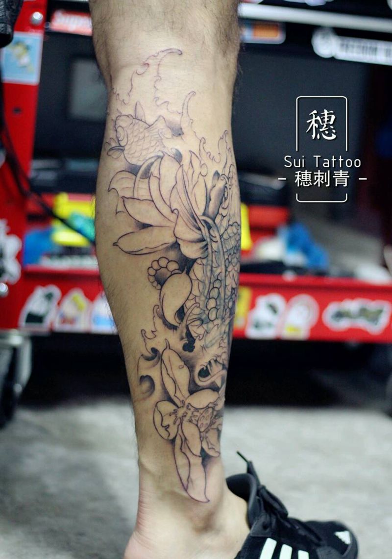 小鱼线纹身图片