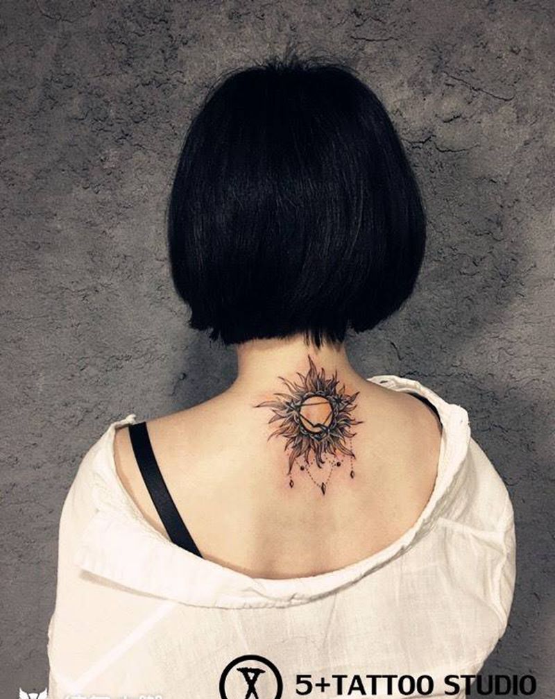 太阳遮盖纹身图片