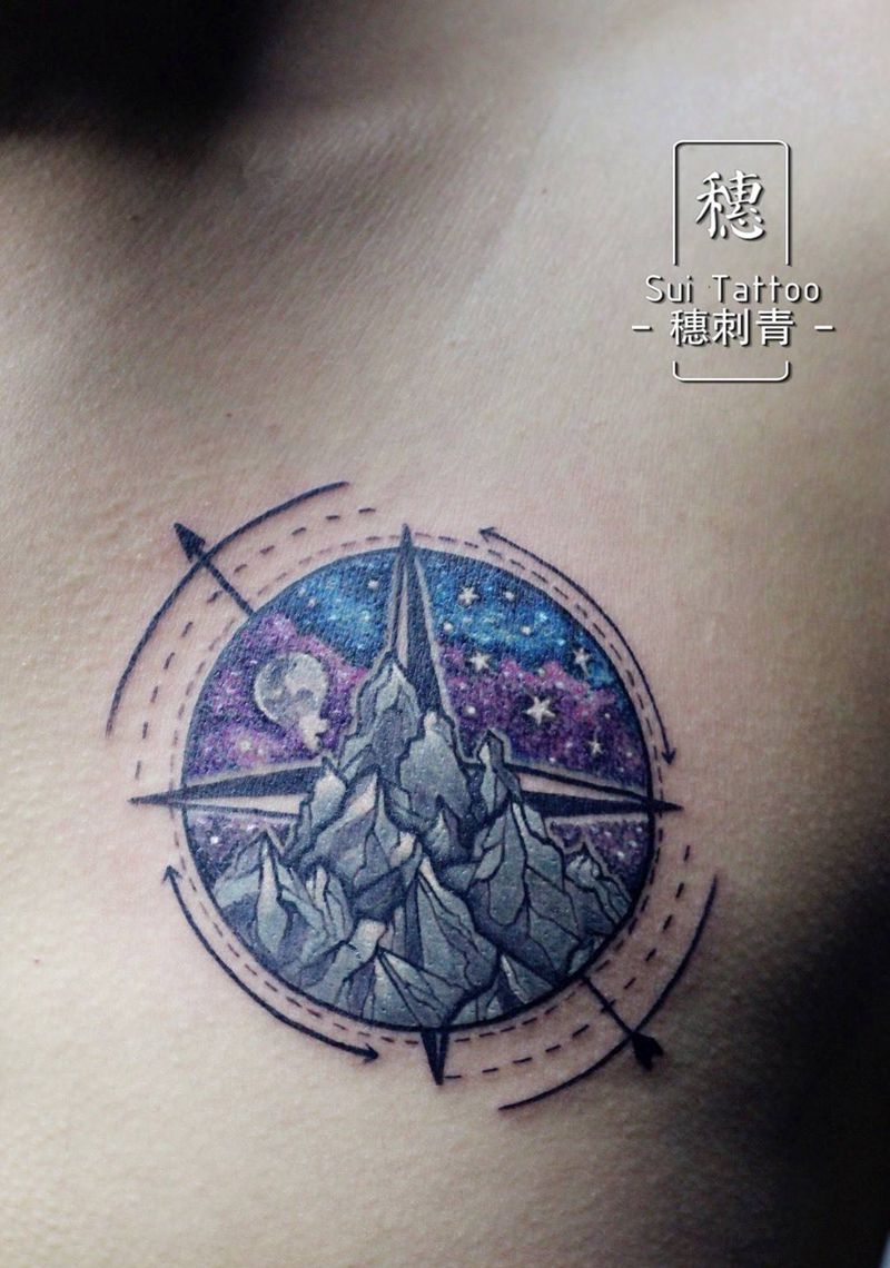 指南针~纹身图片