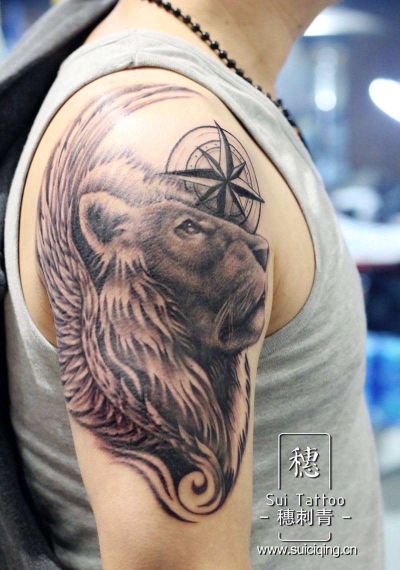 大狮子纹身图片
