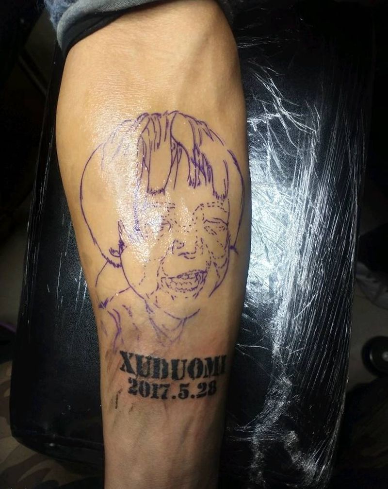 小臂人像纹身图片_手臂欧美写实纹身图案