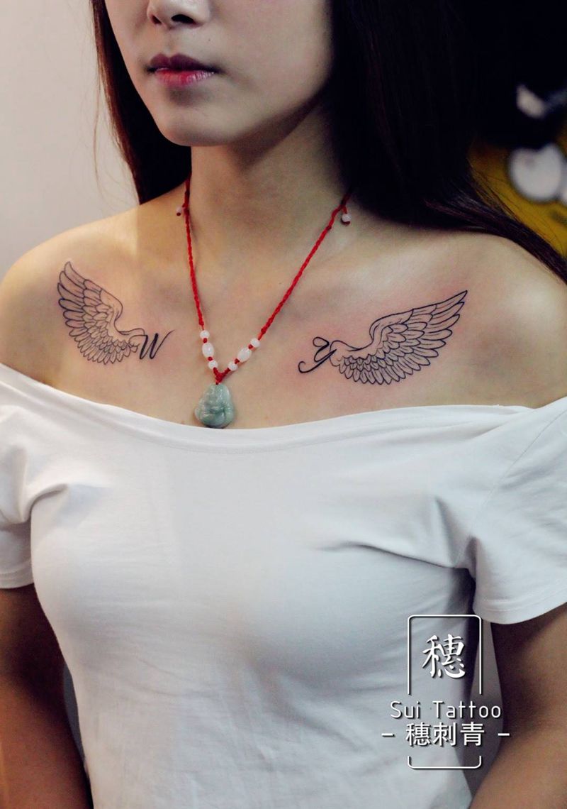 小翅膀纹身图片