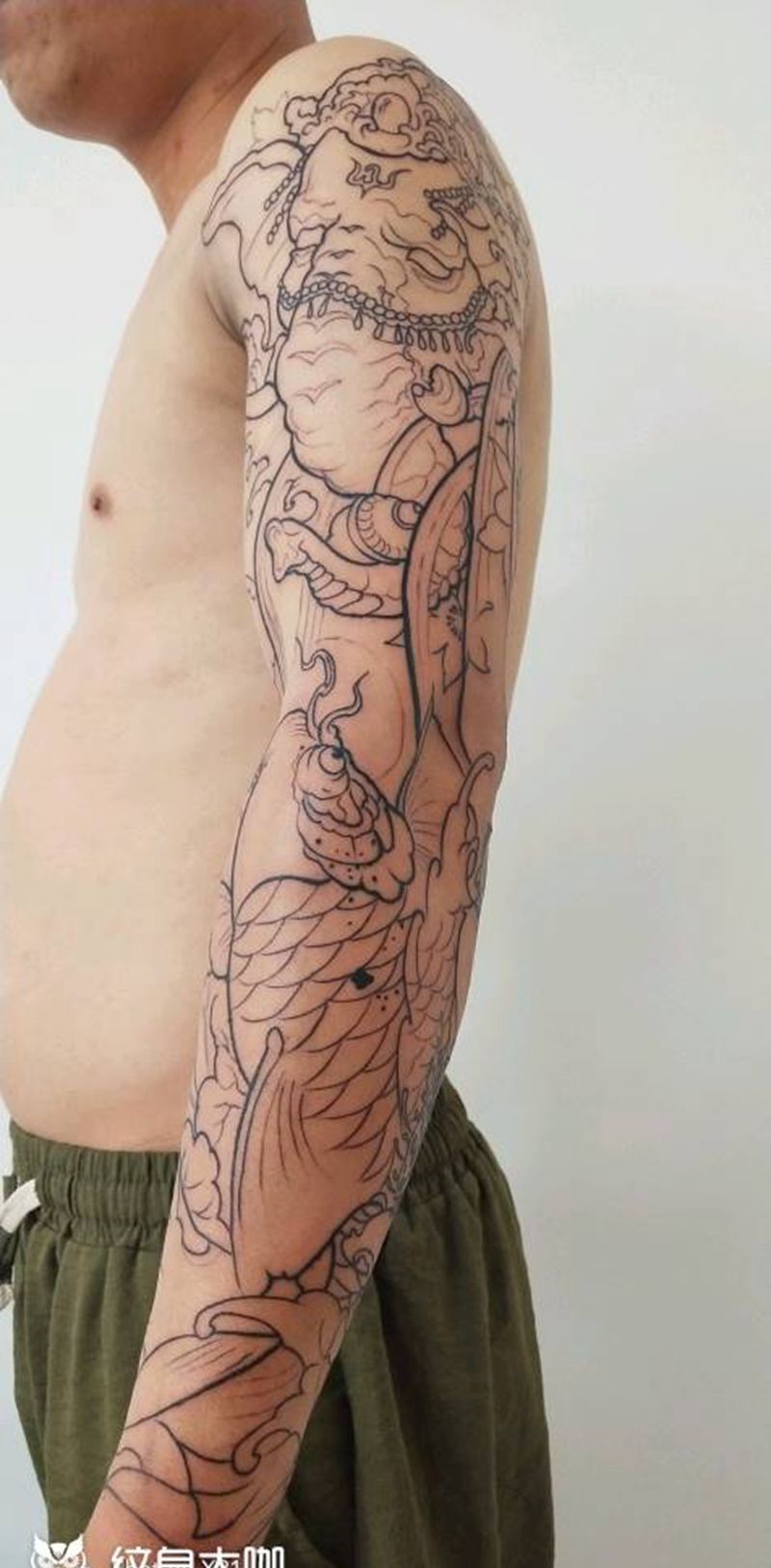 1500花臂，未完纹身图片_手臂纹身图案