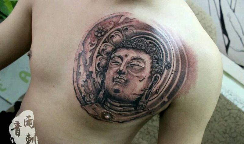 半甲如来。纹身图片