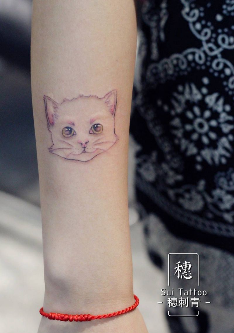 喵纹身图片