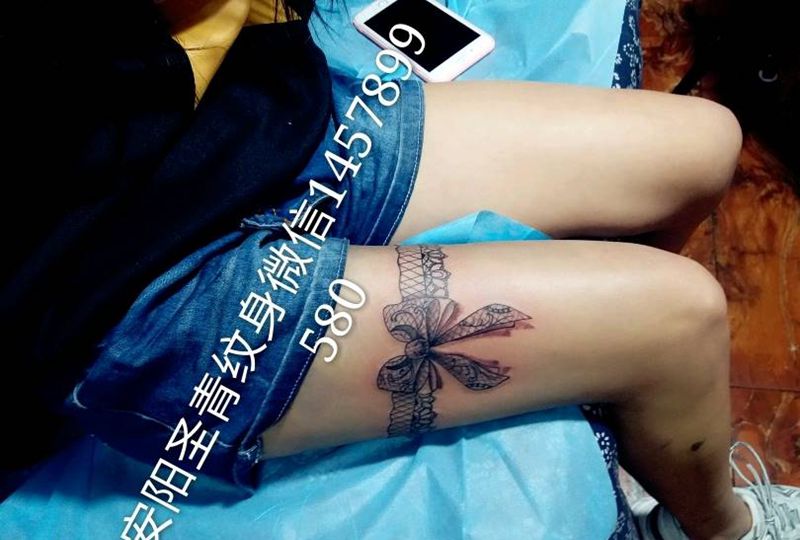 美女蕾丝花边完成，喜欢的约我纹身图片