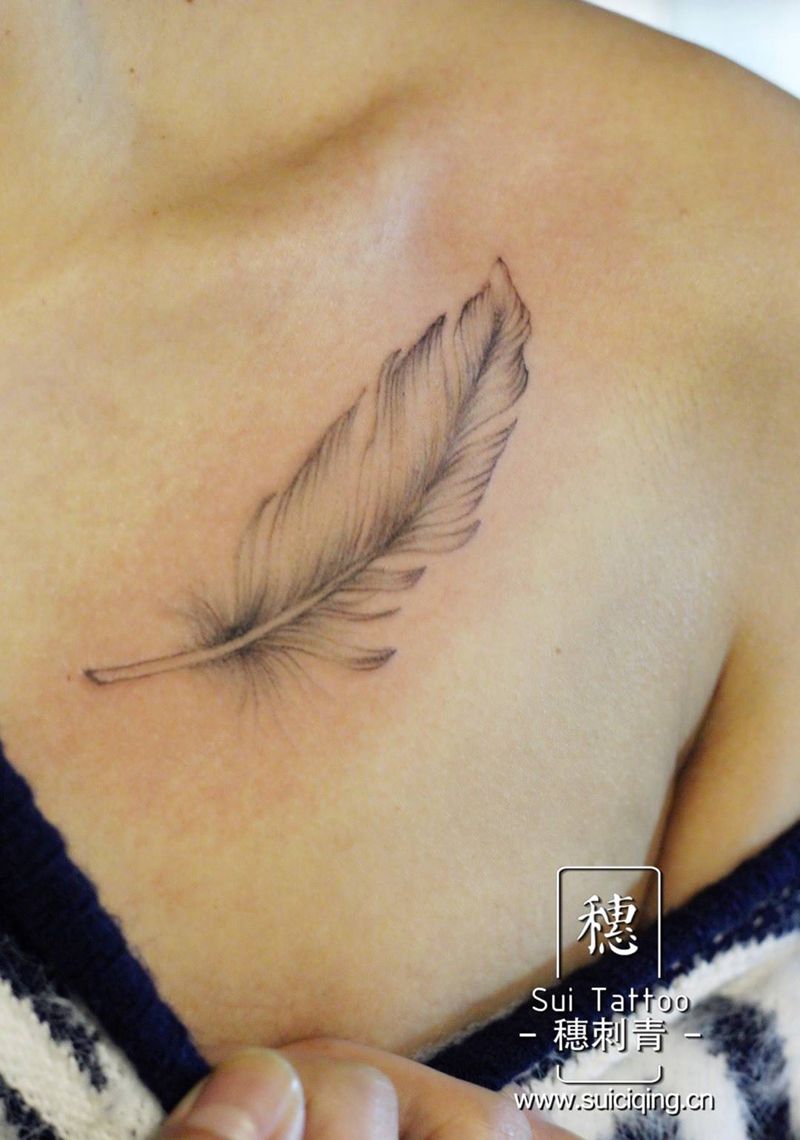 羽毛纹身图片