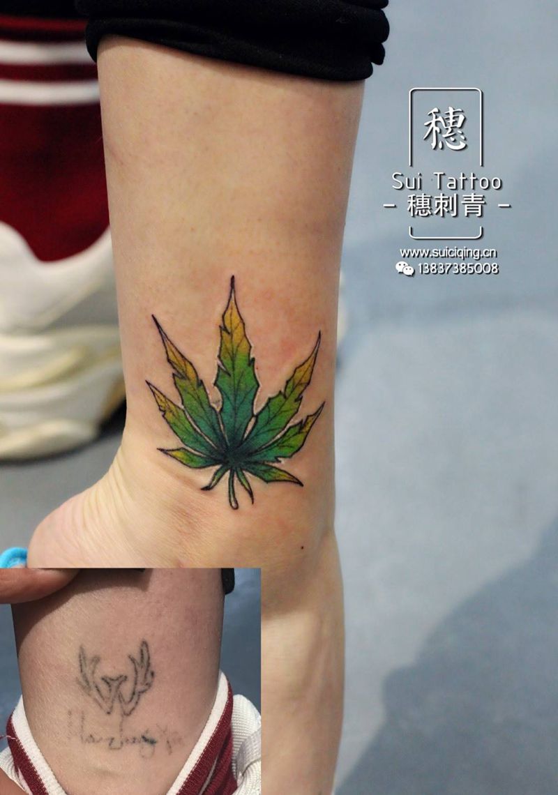 大麻叶纹身图片