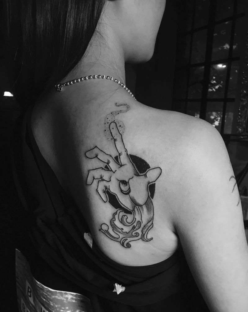 线条手纹身图片