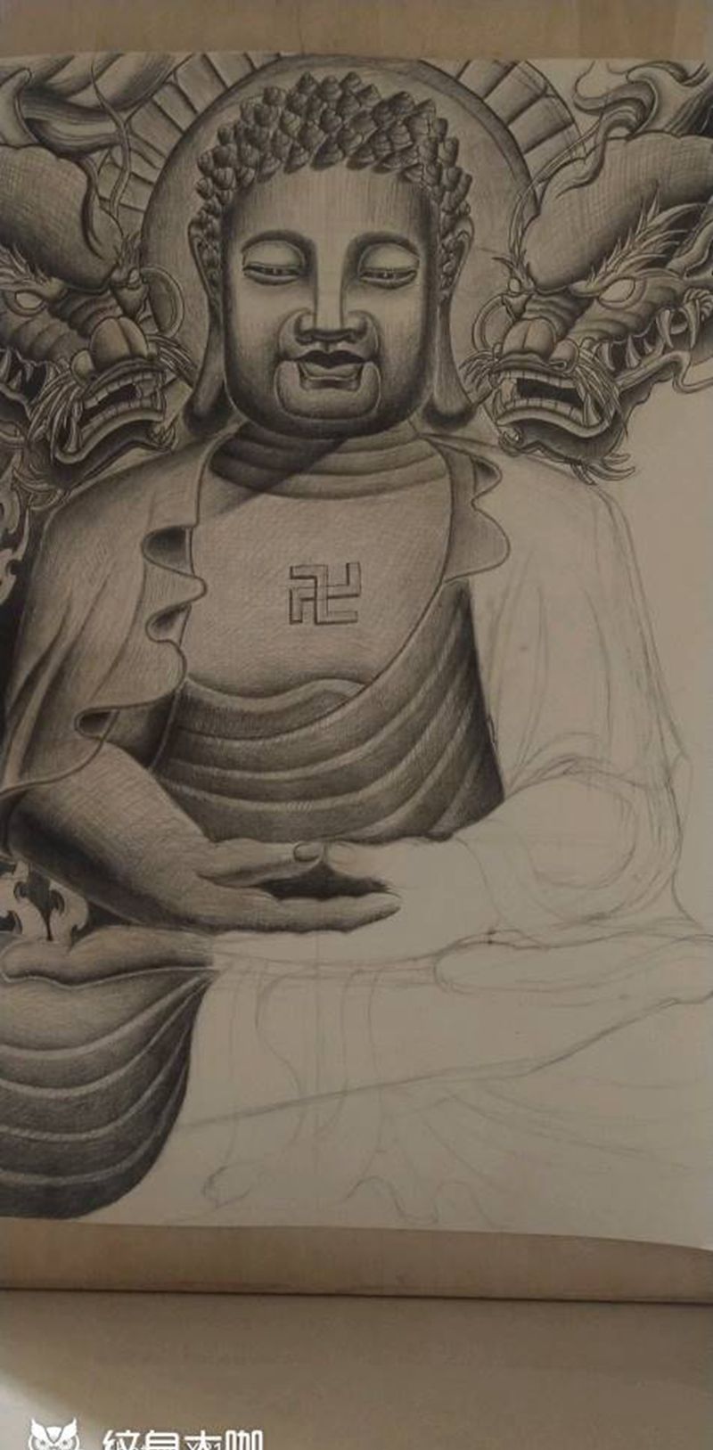 回家再画吧，请指教纹身图片_背部纹身图案