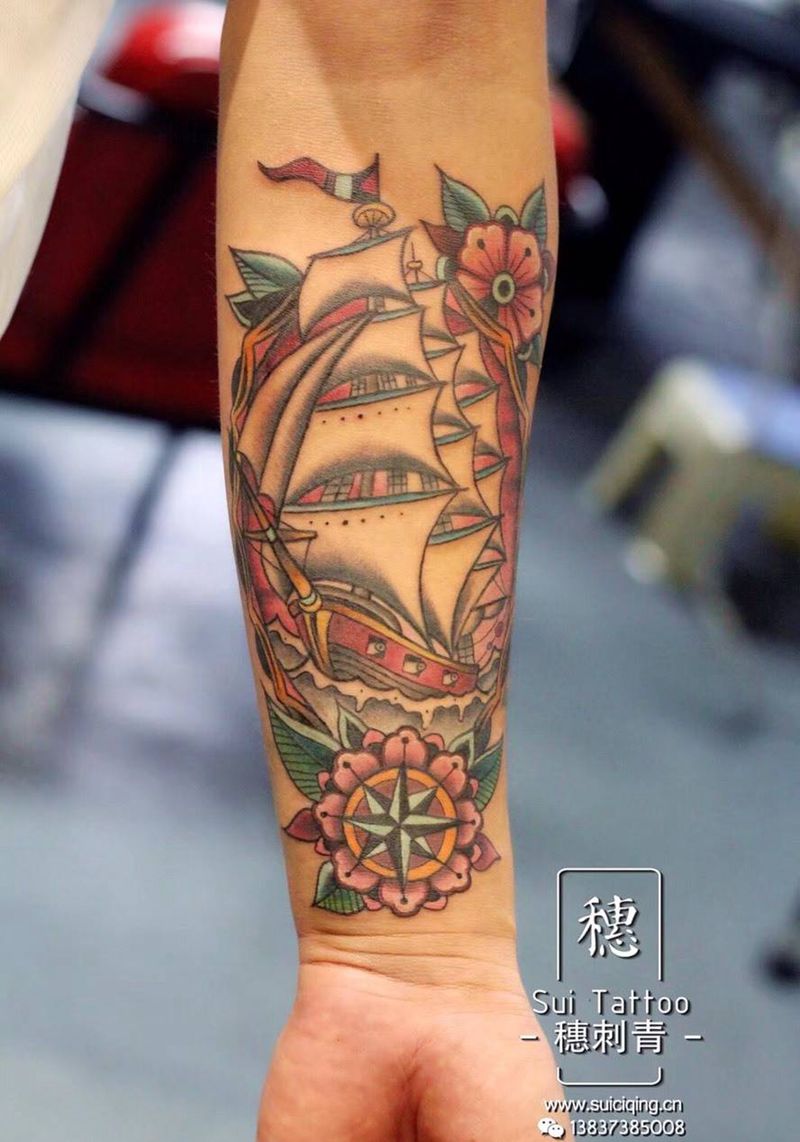 School船纹身图片