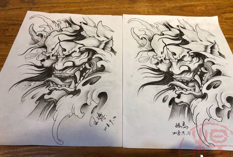 付出总会有回报的 〔绘画作品〕  两位学员12天的学习成果 〔继续努力〕纹身图片