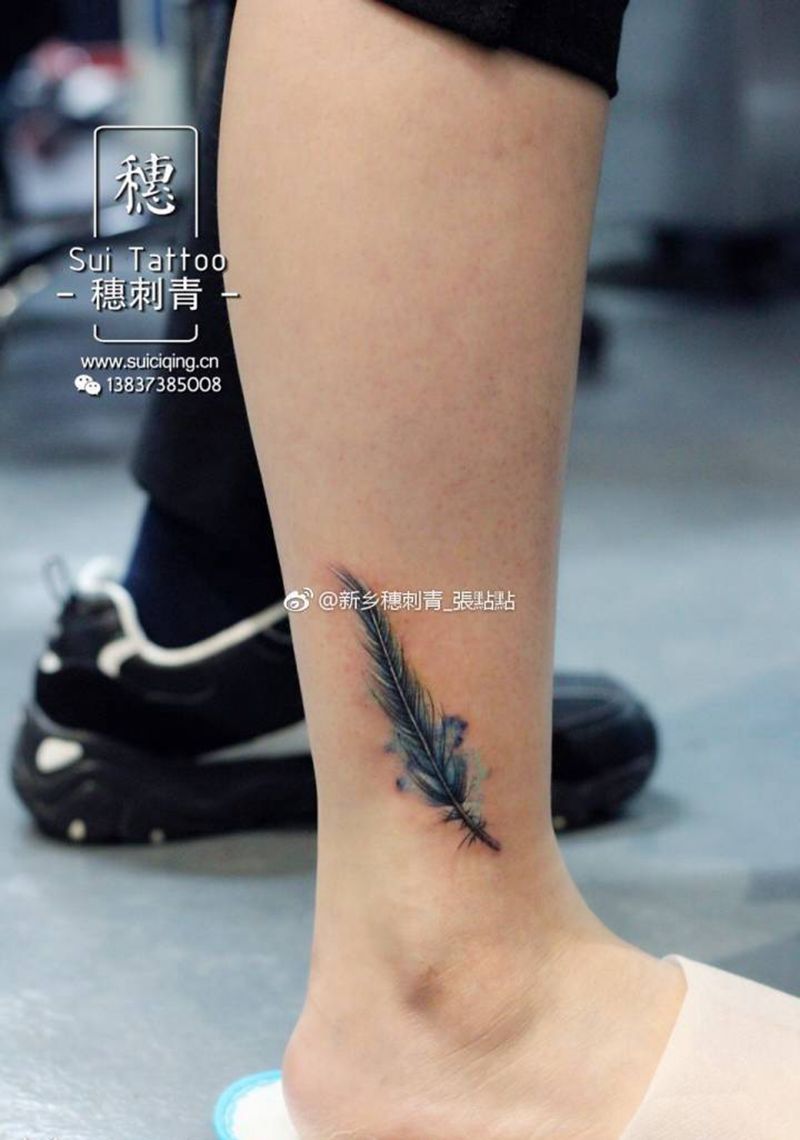 小清新脚踝x2纹身图片