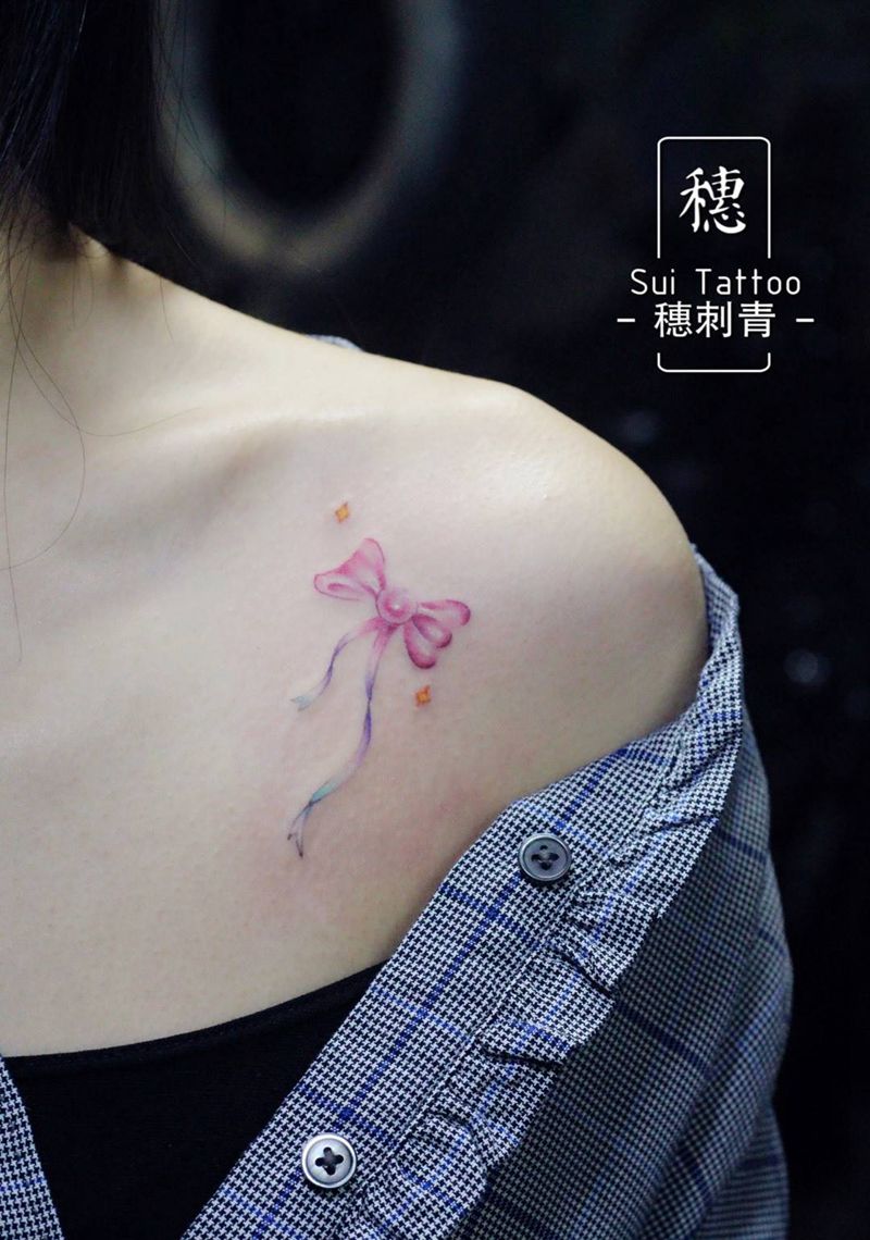 蝴蝶结纹身图片