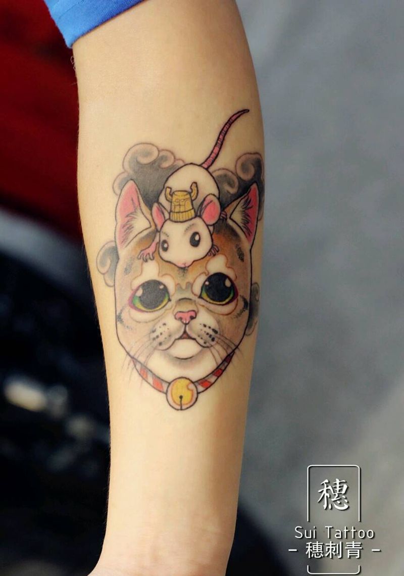 小萌猫纹身图片