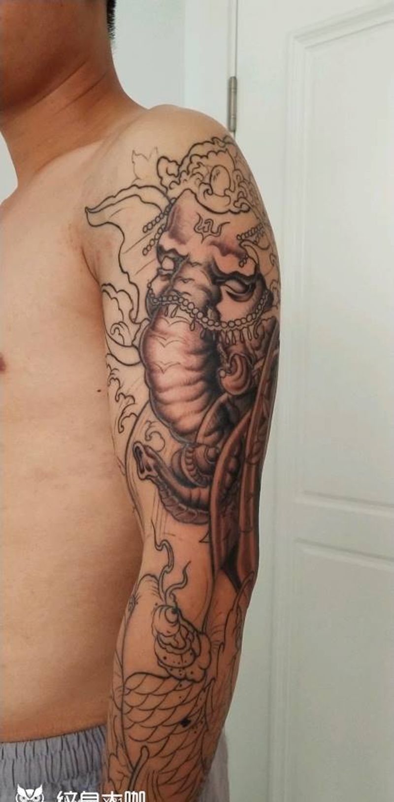 十八张，未完纹身图片_手臂纹身图案