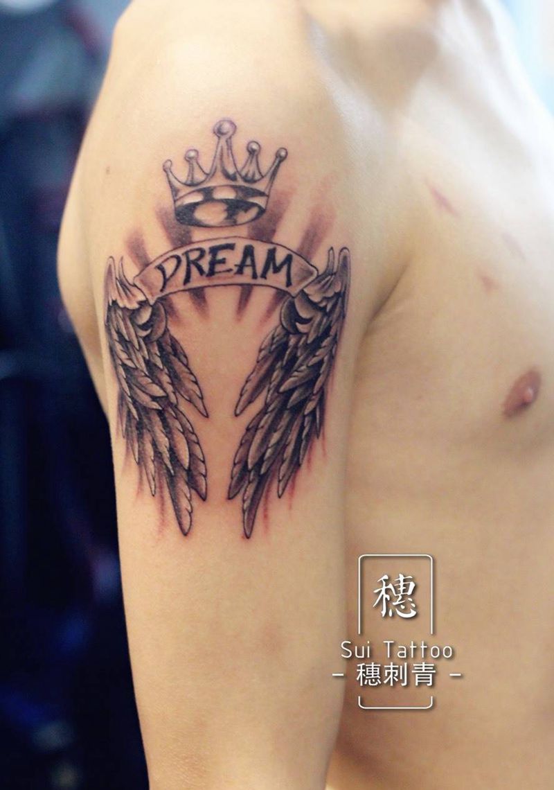 天使小翅膀纹身图片