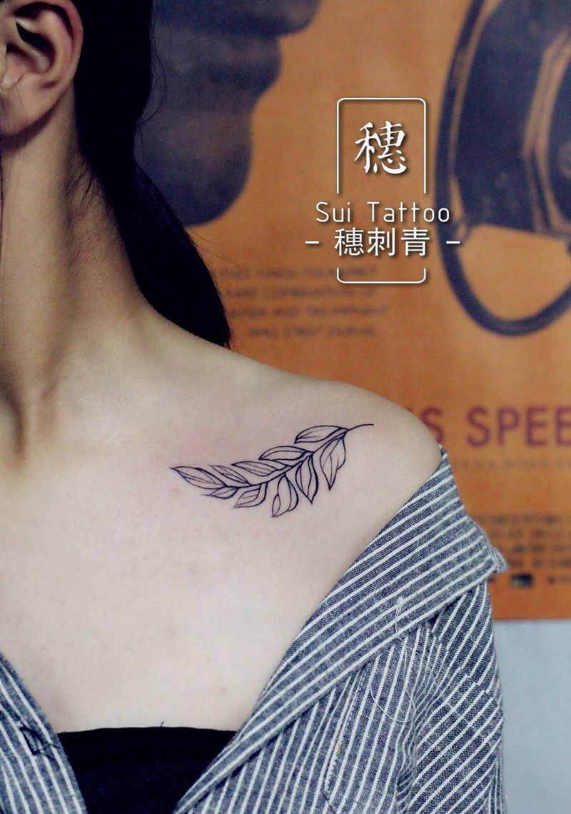 叶子纹身图片