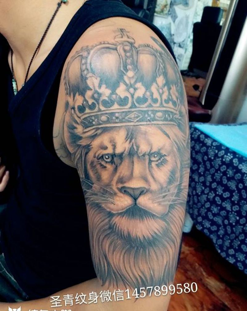 狮子完成纹身图片