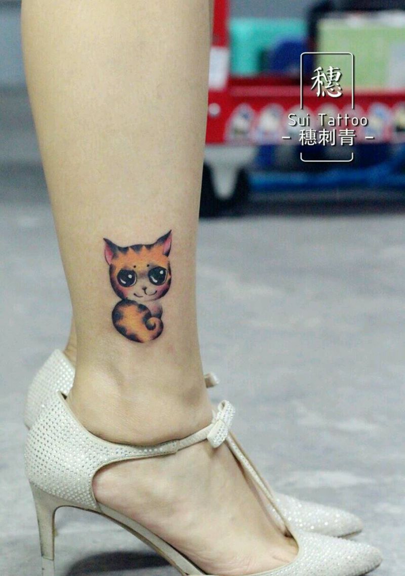 小萌猫纹身图片