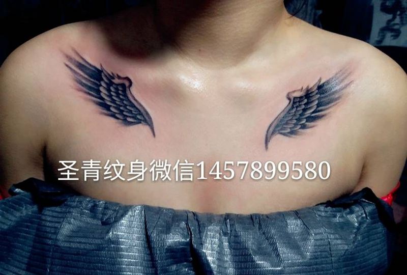 翅膀喜欢的约我纹身图片