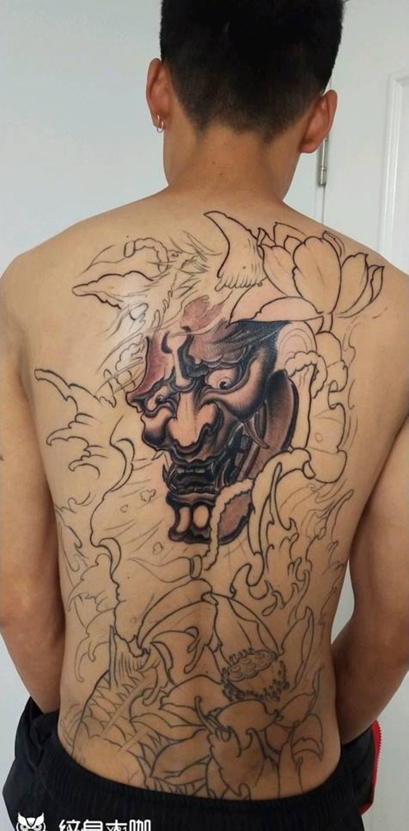 满背未完，1800值么纹身图片_背部纹身图案