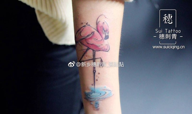 火烈鸟纹身图片