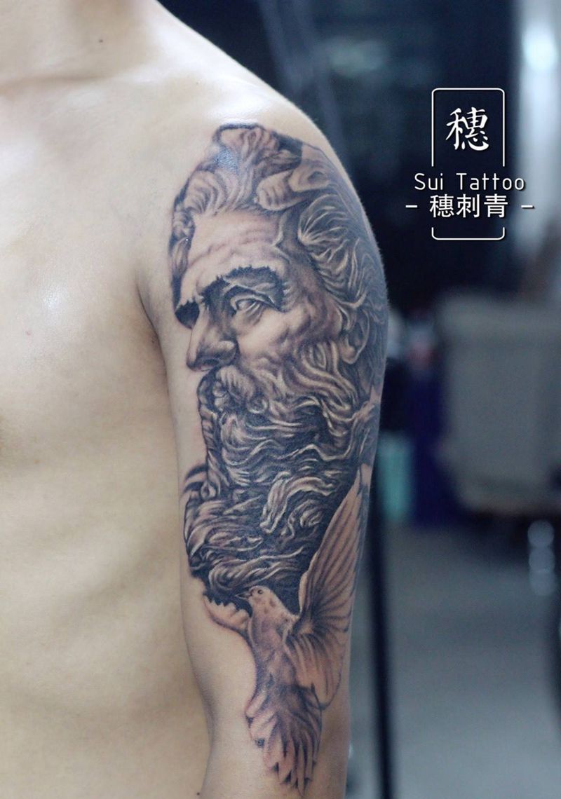 海神波塞冬纹身图片