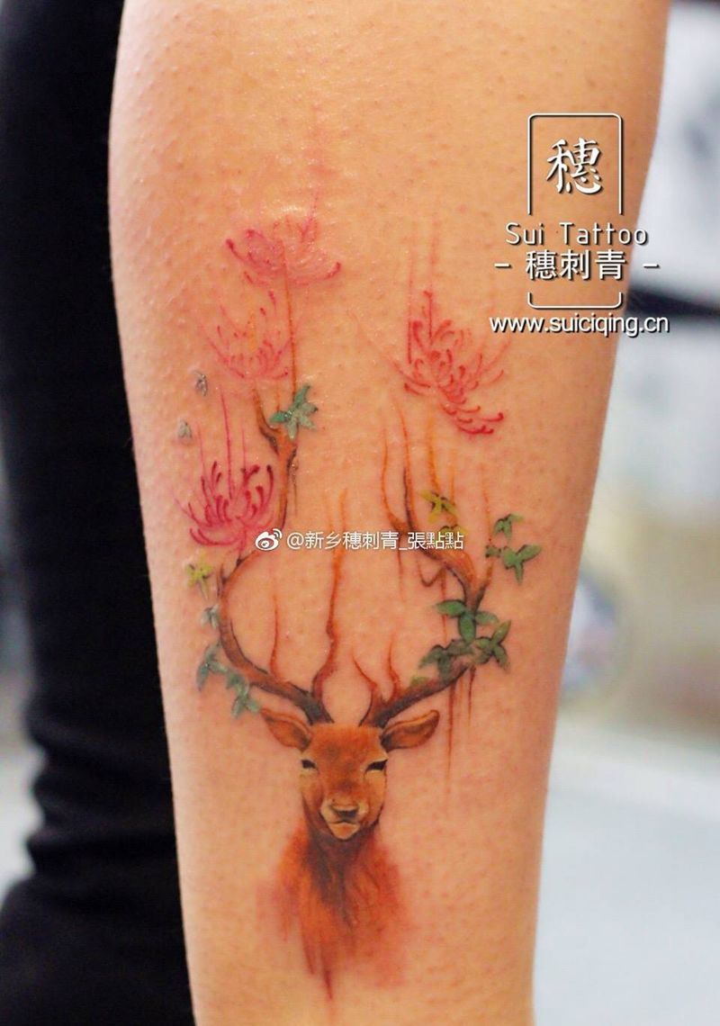 鹿纹身纹身图片