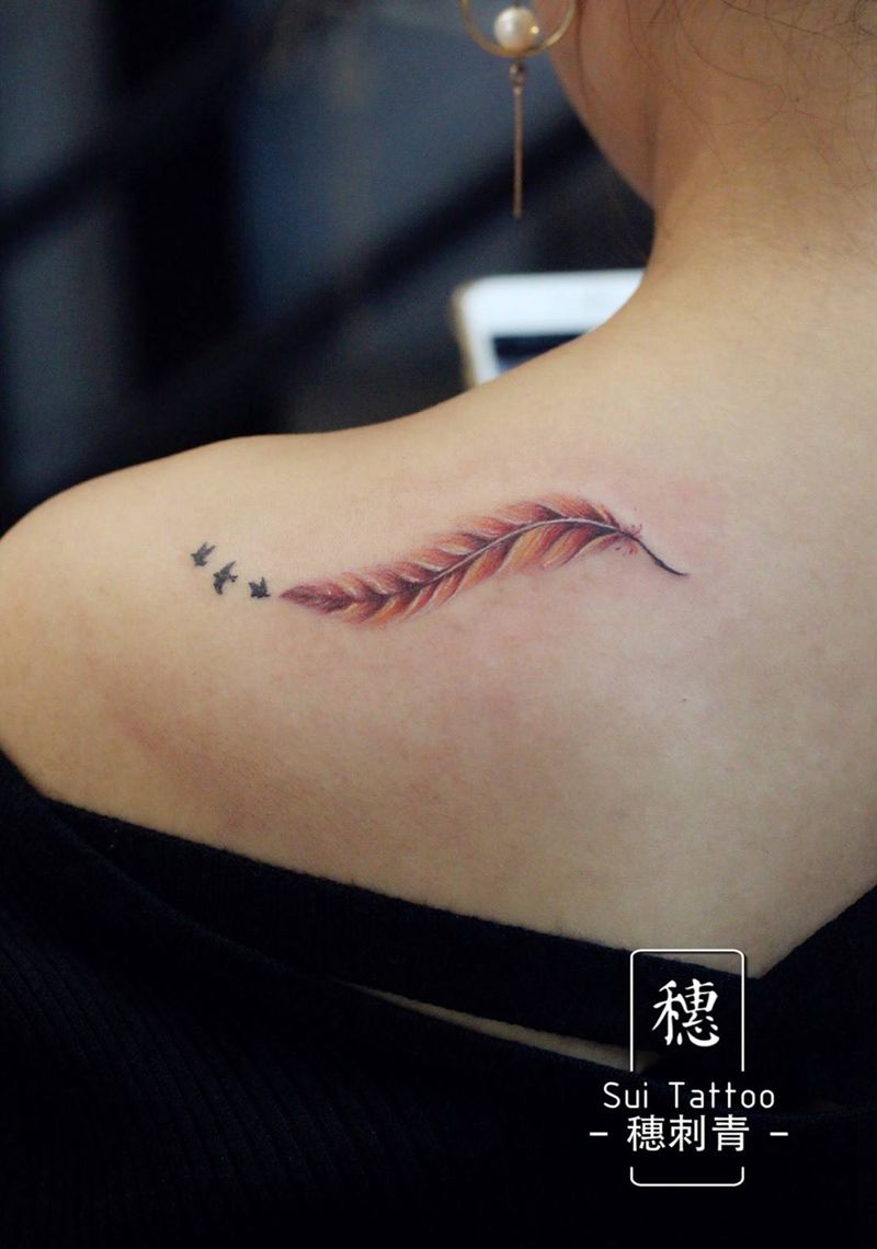 羽毛纹身图片