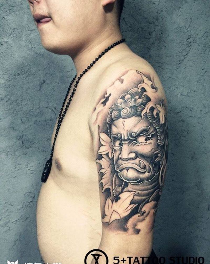 不动明王纹身图片