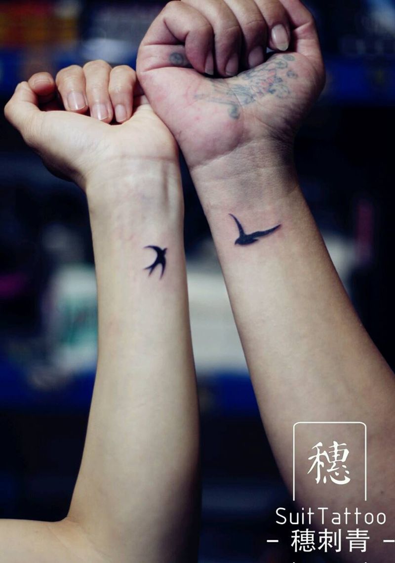 俩小鸟纹身图片