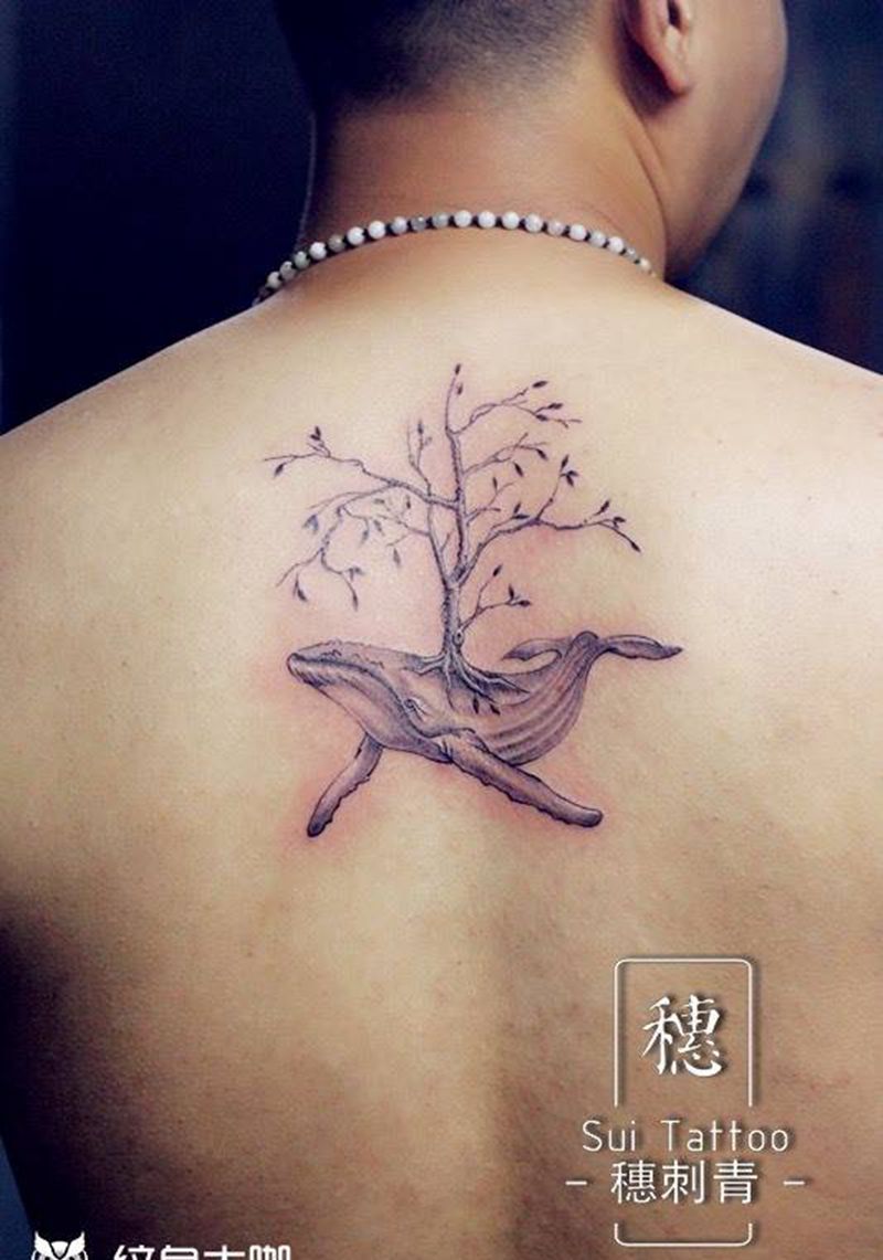 神秘的鲸鱼纹身图片