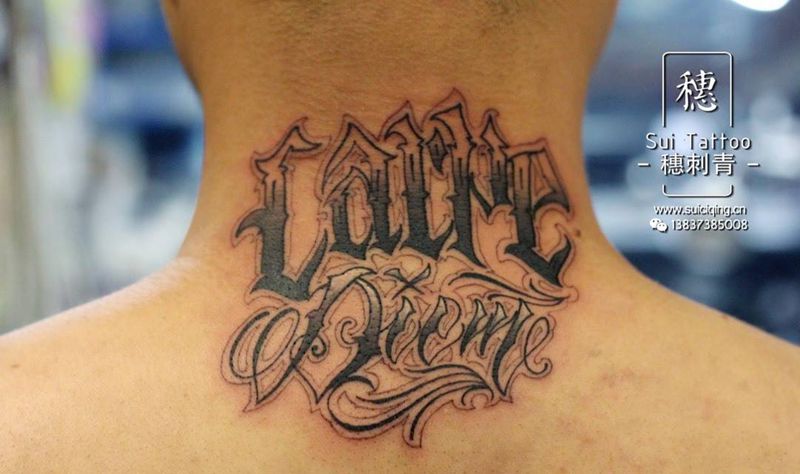 花体英文纹身图片