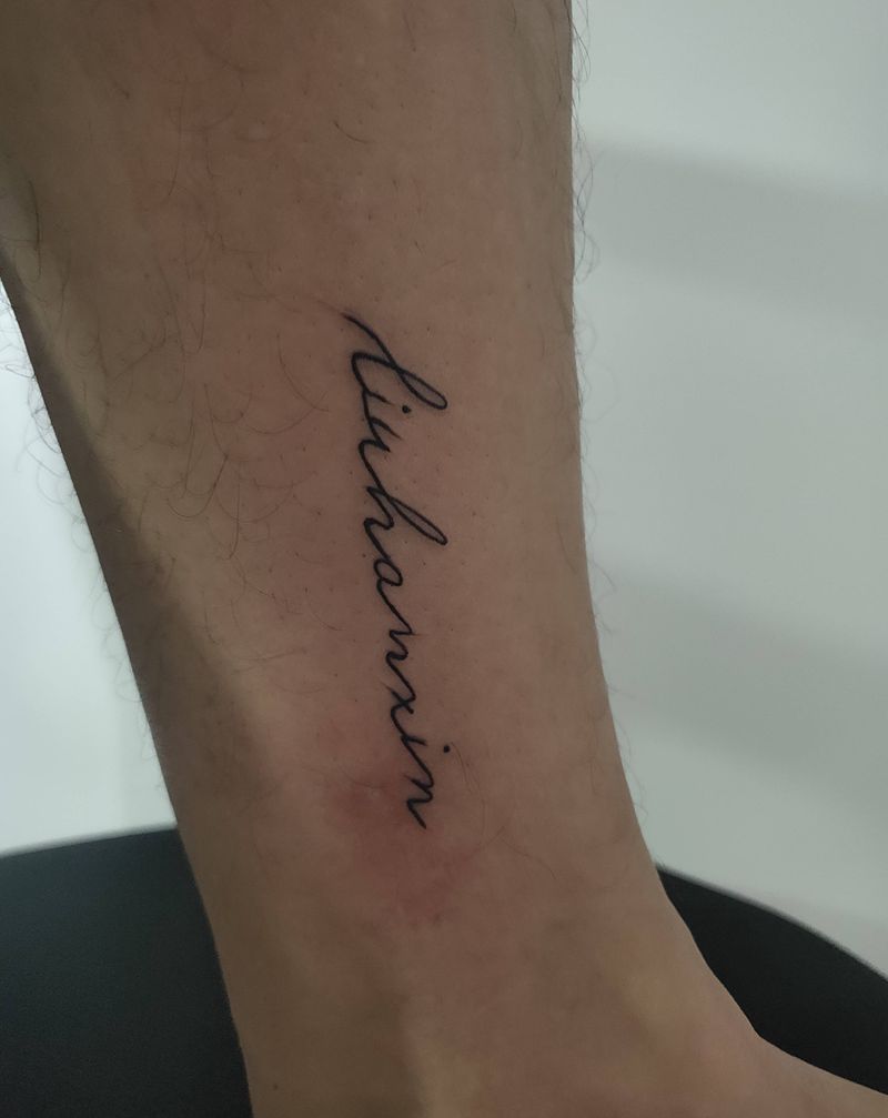 小英文纹身图片_腿部纹身图案