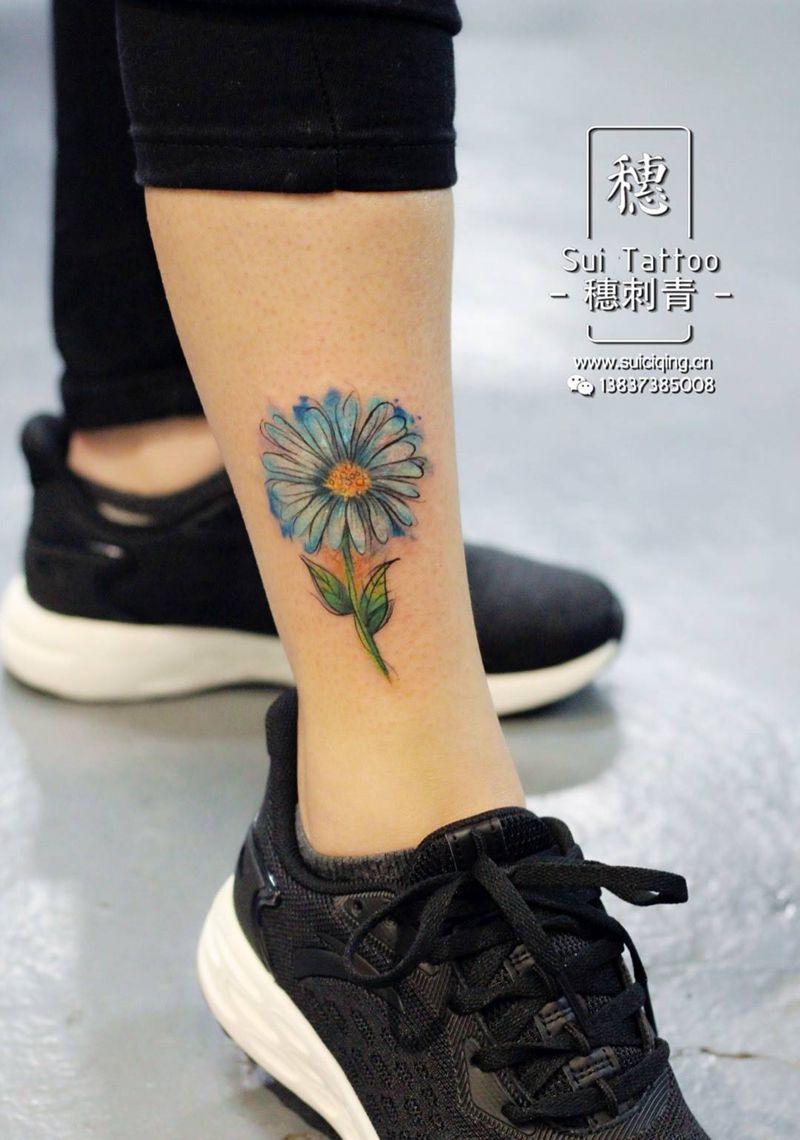 小雏菊纹身图片