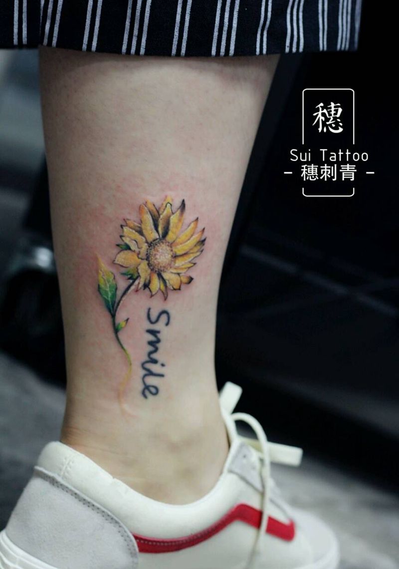 小黄花纹身图片