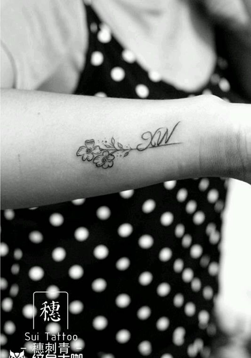 小清新花纹身图片