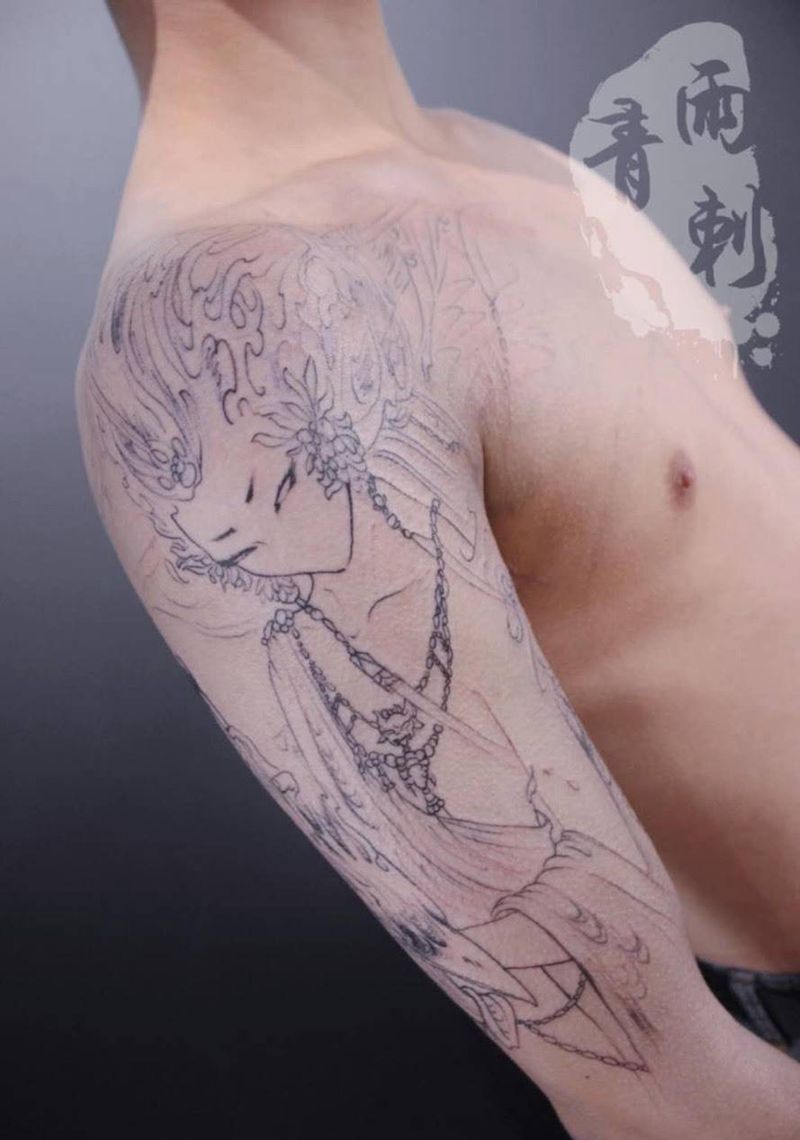 大孔雀明王菩萨纹身图片