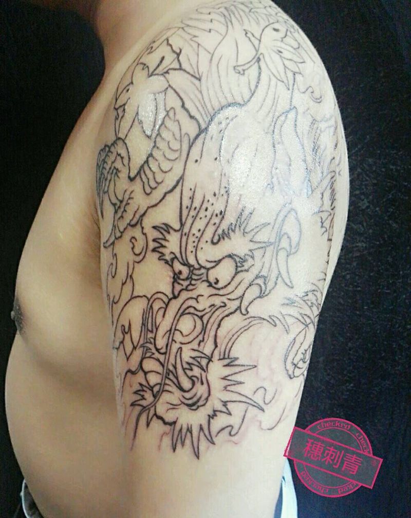 独特社会龙纹身图片